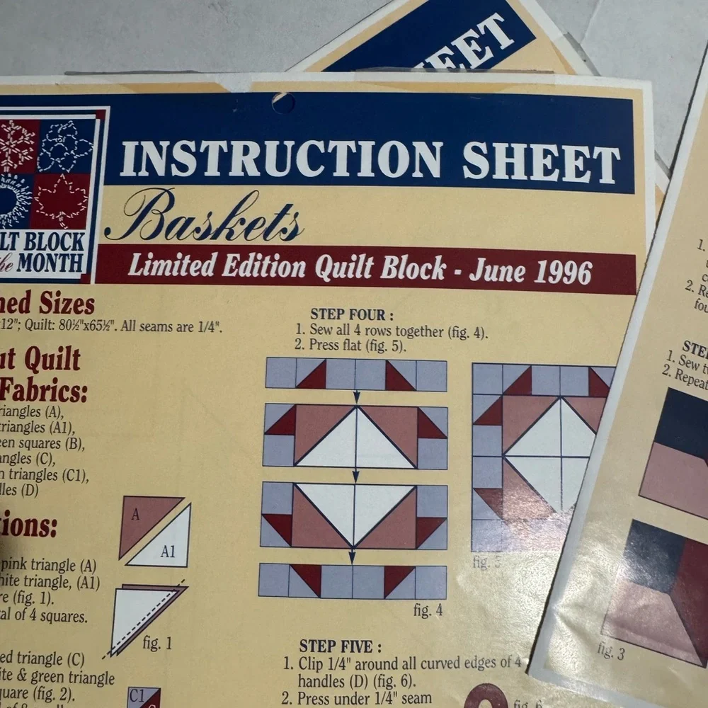 VTG 1980-1990s Afghan‎ Quilt Sewing Instructions Sheets, Patterns etc #A111